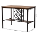 Baxton Studio Vintner Industrial Brown and Black Pub Table with Built-In Wine Cage - BSOCDC252-PT TABLE