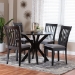 Baxton Studio Lore Modern Grey Fabric and Dark Brown Wood 5-Piece Dining Set - BSOLore-Grey/Dark Brown-5PC Dining Set