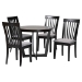 Baxton Studio Nellie Modern Grey Fabric and Dark Brown Wood 5-Piece Dining Set