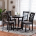 Baxton Studio Nellie Modern Grey Fabric and Dark Brown Wood 5-Piece Dining Set - BSONellie-Grey/Dark Brown-5PC Dining Set
