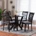 Baxton Studio Marian Modern Grey Fabric and Dark Brown Finished Wood 5-Piece Dining Set - BSOGwen-Grey/Dark Brown-5PC Dining Set