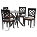Baxton Studio Jana Modern Sand Fabric and Espresso Brown Wood 5-Piece Dining Set - BSOJana-Sand/Dark Brown-5PC Dining Set