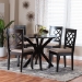 Baxton Studio Jana Modern Sand Fabric and Espresso Brown Wood 5-Piece Dining Set - BSOJana-Sand/Dark Brown-5PC Dining Set