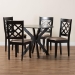 Baxton Studio Jana Modern Sand Fabric and Espresso Brown Wood 5-Piece Dining Set - BSOJana-Sand/Dark Brown-5PC Dining Set