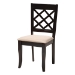 Baxton Studio Selby Modern Sand Fabric and Dark Brown Wood 5-Piece Dining Set - BSOSelby-Sand/Dark Brown-5PC Dining Set