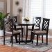 Baxton Studio Selby Modern Sand Fabric and Dark Brown Wood 5-Piece Dining Set - BSOSelby-Sand/Dark Brown-5PC Dining Set