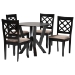 Baxton Studio Adina Modern Sand Fabric and Dark Brown Wood 5-Piece Dining Set