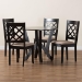 Baxton Studio Adina Modern Sand Fabric and Dark Brown Wood 5-Piece Dining Set - BSOAdina-Sand/Dark Brown-5PC Dining Set