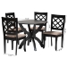 Baxton Studio Savina Modern Sand Fabric and Dark Brown Wood 5-Piece Dining Set - BSOSavina-Sand/Dark Brown-5PC Dining Set