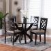 Baxton Studio Savina Modern Sand Fabric and Dark Brown Wood 5-Piece Dining Set - BSOSavina-Sand/Dark Brown-5PC Dining Set