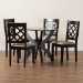 Baxton Studio Savina Modern Sand Fabric and Dark Brown Wood 5-Piece Dining Set - BSOSavina-Sand/Dark Brown-5PC Dining Set