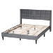 Baxton Studio Payne Modern Glam Grey Velvet and Dark Brown Wood Queen Bed - BSOCFSP0835-C-Grey-Queen