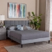 Baxton Studio Payne Modern Glam Grey Velvet and Dark Brown Wood Queen Bed - BSOCFSP0835-C-Grey-Queen