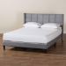 Baxton Studio Payne Modern Glam Grey Velvet and Dark Brown Wood Queen Bed - BSOCFSP0835-C-Grey-Queen
