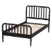 Baxton Studio Lucera Mid-Century Black Twin Size Bobbin Bed - BSOMG0110-4-Black-Twin