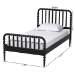 Baxton Studio Lucera Mid-Century Black Twin Size Bobbin Bed - BSOMG0110-4-Black-Twin