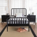 Baxton Studio Lucera Mid-Century Black Full Size 3-Piece Bobbin Bedroom Set - BSOMG0110-4-Black-Full 3PC Bedroom Set