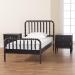 Baxton Studio Lucera Mid-Century Black Full Size 3-Piece Bobbin Bedroom Set - BSOMG0110-4-Black-Full 3PC Bedroom Set