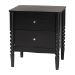 Baxton Studio Lucera Mid-Century Black Full Size 3-Piece Bobbin Bedroom Set - BSOMG0110-4-Black-Full 3PC Bedroom Set