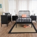 Baxton Studio Lucera Mid-Century Black Full Size 4-Piece Bobbin Bedroom Set - BSOMG0110-4-Black-Full 4PC Bedroom Set