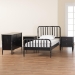 Baxton Studio Lucera Mid-Century Black Full Size 4-Piece Bobbin Bedroom Set - BSOMG0110-4-Black-Full 4PC Bedroom Set