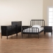 Baxton Studio Lucera Mid-Century Black Full Size 5-Piece Bobbin Bedroom Set - BSOMG0110-4-Black-Full 5PC Bedroom Set
