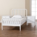 Baxton Studio Lucera Mid-Century White Twin Size 3-Piece Bobbin Bedroom Set - BSOMG0110-4-White-Twin 3PC Bedroom Set