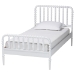 Baxton Studio Lucera Mid-Century White Twin Size 3-Piece Bobbin Bedroom Set - BSOMG0110-4-White-Twin 3PC Bedroom Set