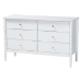 Baxton Studio Lucera Mid-Century White Twin Size 4-Piece Bobbin Bedroom Set - BSOMG0110-4-White-Twin 4PC Bedroom Set