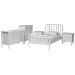 Baxton Studio Lucera Mid-Century White Twin Size 5-Piece Bobbin Bedroom Set