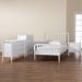 Baxton Studio Lucera Mid-Century White Twin Size 5-Piece Bobbin Bedroom Set - BSOMG0110-4-White-Twin 5PC Bedroom Set