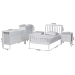 Baxton Studio Lucera Mid-Century White Twin Size 5-Piece Bobbin Bedroom Set - BSOMG0110-4-White-Twin 5PC Bedroom Set