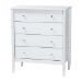 Baxton Studio Lucera Mid-Century White Twin Size 5-Piece Bobbin Bedroom Set - BSOMG0110-4-White-Twin 5PC Bedroom Set
