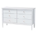 Baxton Studio Lucera Mid-Century White Twin Size 5-Piece Bobbin Bedroom Set - BSOMG0110-4-White-Twin 5PC Bedroom Set