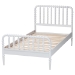 Baxton Studio Lucera Mid-Century White Twin Size Bobbin Bed - BSOMG0110-4-White-Twin