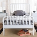 Baxton Studio Lucera Mid-Century White Twin Size Bobbin Bed - BSOMG0110-4-White-Twin