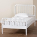 Baxton Studio Lucera Mid-Century White Twin Size Bobbin Bed - BSOMG0110-4-White-Twin