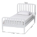 Baxton Studio Lucera Mid-Century White Twin Size Bobbin Bed - BSOMG0110-4-White-Twin