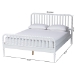 Baxton Studio Lucera Mid-Century White Queen Size Bobbin Bed - BSOMG0110-4-White-Queen