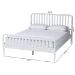Baxton Studio Lucera Mid-Century White Queen Size Bobbin Bed - BSOMG0110-4-White-Queen