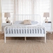 Baxton Studio Lucera Mid-Century White Full Size 3-Piece Bobbin Bedroom Set - BSOMG0110-4-White-Full 3PC Bedroom Set