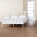 Baxton Studio Lucera Mid-Century White Full Size 3-Piece Bobbin Bedroom Set - BSOMG0110-4-White-Full 3PC Bedroom Set