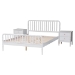 Baxton Studio Lucera Mid-Century White Full Size 3-Piece Bobbin Bedroom Set - BSOMG0110-4-White-Full 3PC Bedroom Set