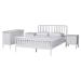Baxton Studio Lucera Mid-Century White Queen Size 4-Piece Bobbin Bedroom Set
