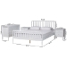 Baxton Studio Lucera Mid-Century White Queen Size 4-Piece Bobbin Bedroom Set - BSOMG0110-4-White-Queen 4PC Bedroom Set