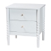 Baxton Studio Lucera Mid-Century White Queen Size 4-Piece Bobbin Bedroom Set - BSOMG0110-4-White-Queen 4PC Bedroom Set