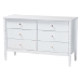 Baxton Studio Lucera Mid-Century White Queen Size 4-Piece Bobbin Bedroom Set - BSOMG0110-4-White-Queen 4PC Bedroom Set
