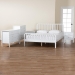 Baxton Studio Lucera Mid-Century White Full Size 5-Piece Bobbin Bedroom Set - BSOMG0110-4-White-Full 5PC Bedroom Set