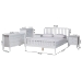 Baxton Studio Lucera Mid-Century White Full Size 5-Piece Bobbin Bedroom Set - BSOMG0110-4-White-Full 5PC Bedroom Set