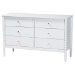 Baxton Studio Lucera Mid-Century White Full Size 5-Piece Bobbin Bedroom Set - BSOMG0110-4-White-Full 5PC Bedroom Set